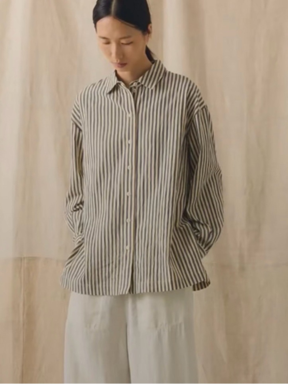Toast Tablier Stripe Easy Cotton Shirt workshop blue summer 2026 Small